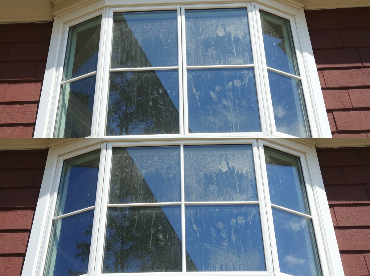 Bay window transformation before cleaning